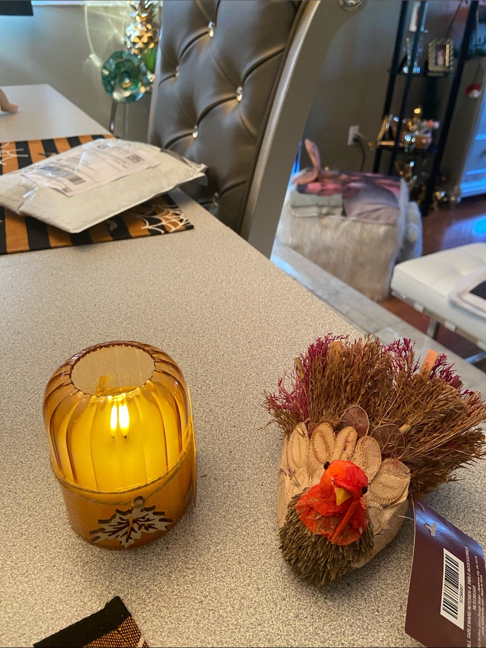 Amber Glass LED Votive Candle - Home Accents  and Turkey decor